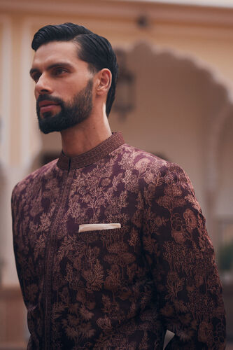 Anshul Sherwani - Maroon, Maroon, image 4